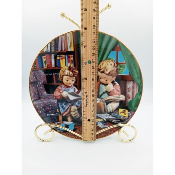 MJ Hummel Budding Scholars Plate Little Companions Danbury Mint Limited Edition - Picture 4 of 12